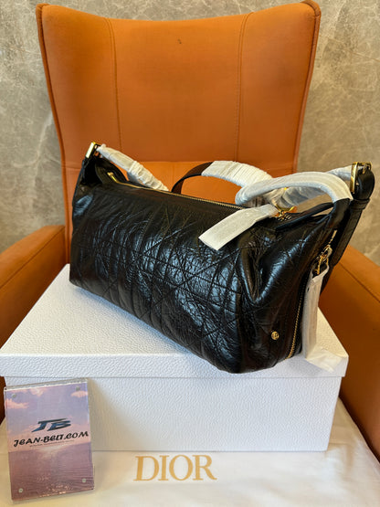 Dior Black Quilted Leather Shoulder Bag Classic Hobo Handbag