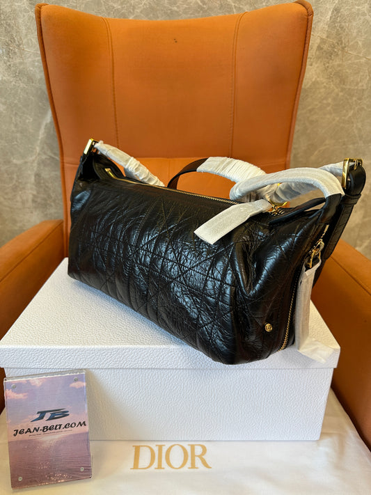 Dior Black Quilted Leather Shoulder Bag Classic Hobo Handbag