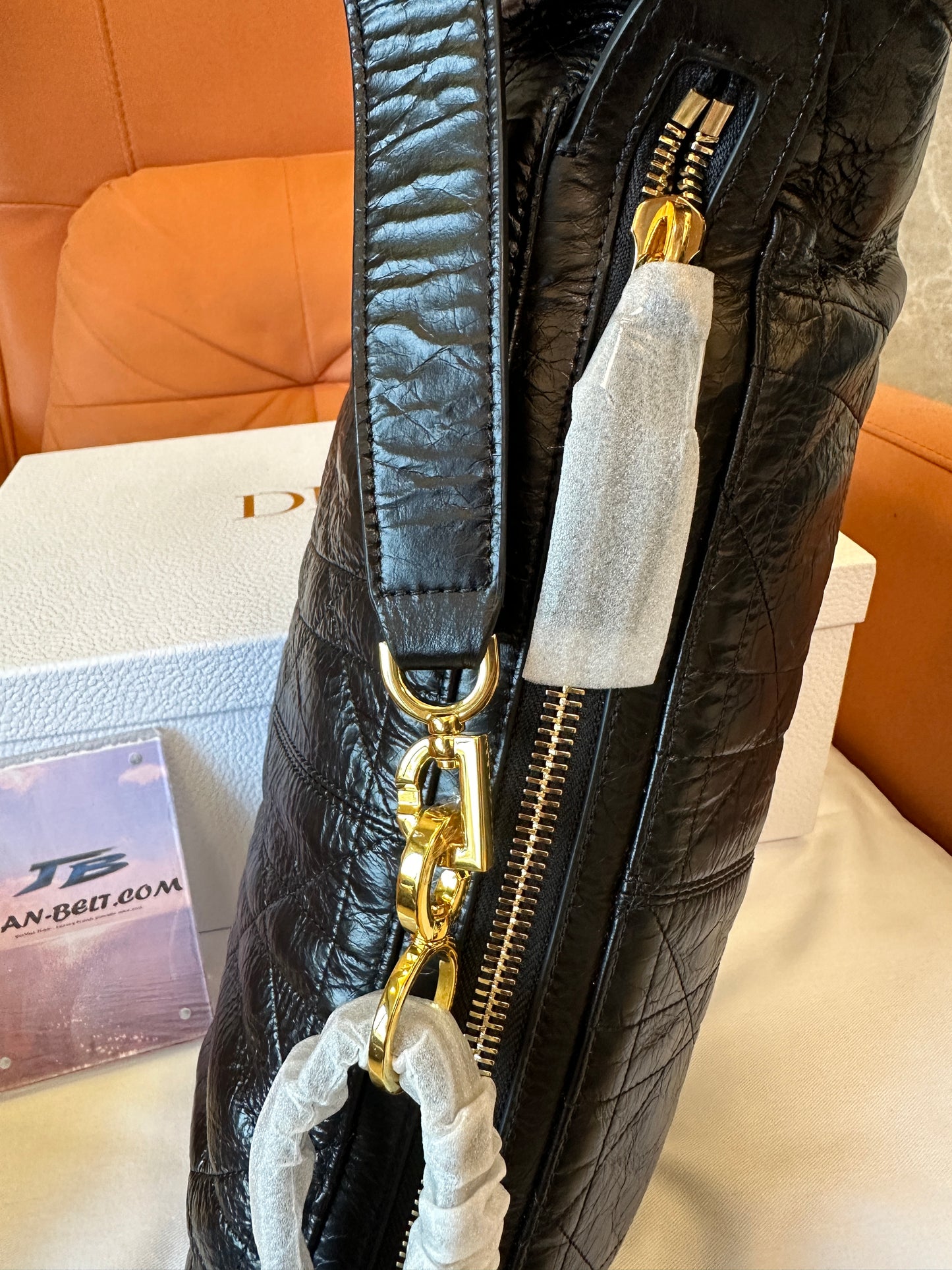 Dior Black Quilted Leather Shoulder Bag Classic Hobo Handbag