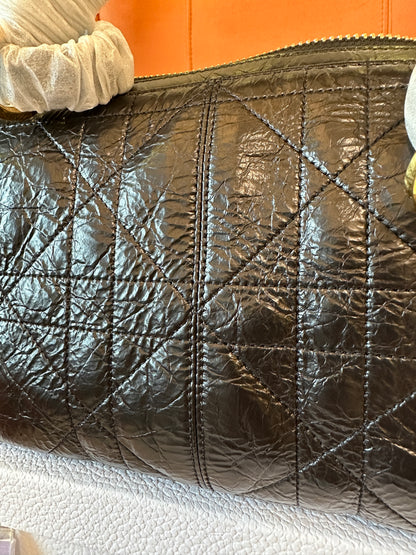 Dior Black Quilted Leather Shoulder Bag Classic Hobo Handbag