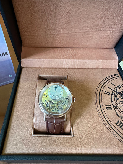 Breguet Tradition 7057 Rose Gold Brown Alligator Leather Strap Men’s Watch