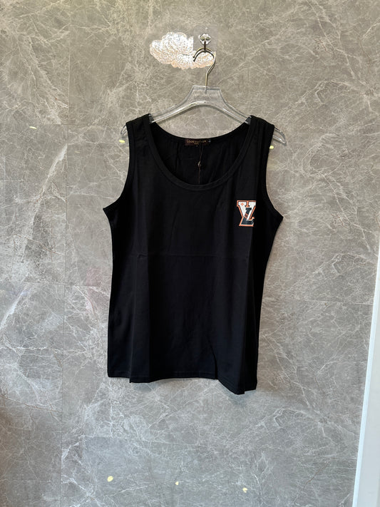 Louis Vuitton Black Cotton Tank Top