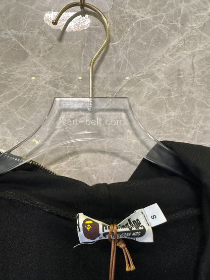 BAPE Shark Full Zip Hoodie Black with Camo Hood WGM Embroidery