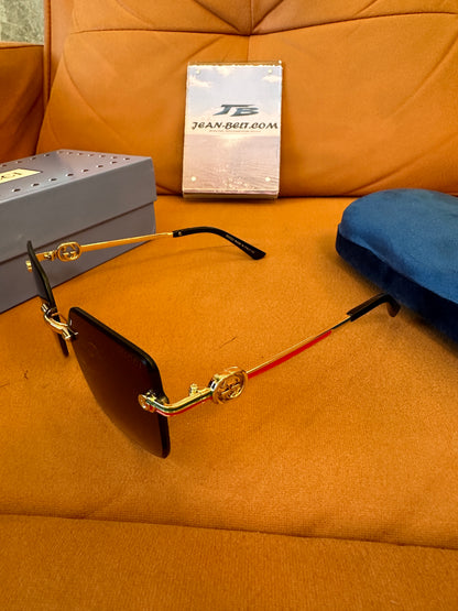 Gucci Rimless Brown Gradient Sunglasses