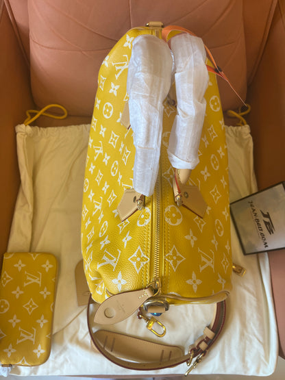 Louis Vuitton x Pharrell Williams Speedy P9 bandolera 40 de piel de becerro granulada amarilla