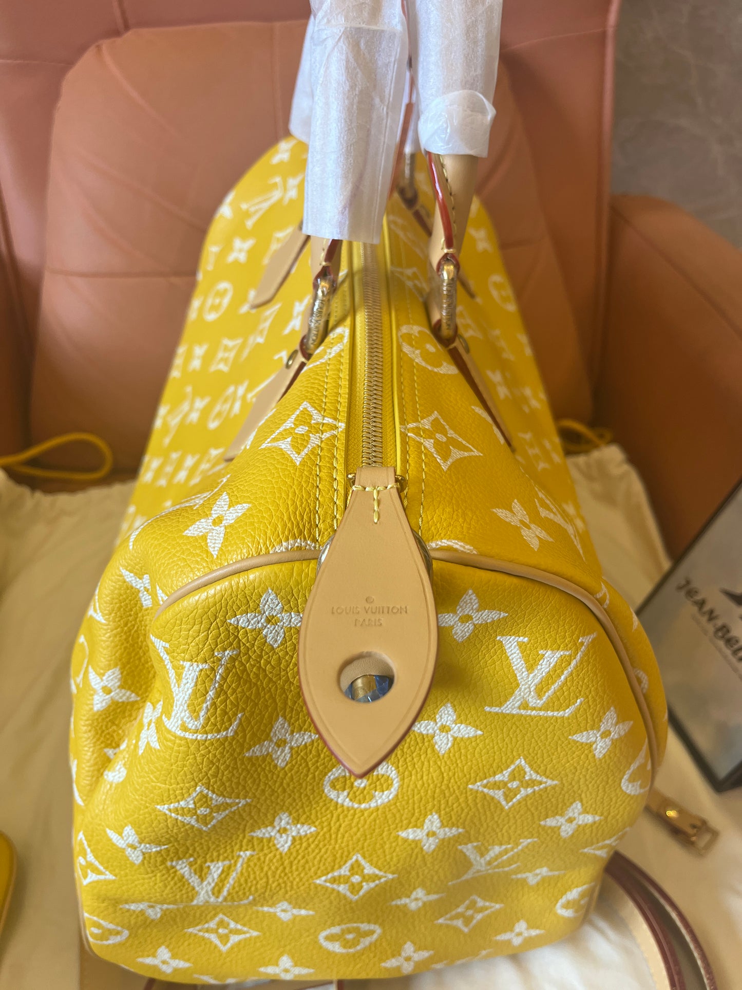 Louis Vuitton x Pharrell Williams Speedy P9 bandolera 40 de piel de becerro granulada amarilla
