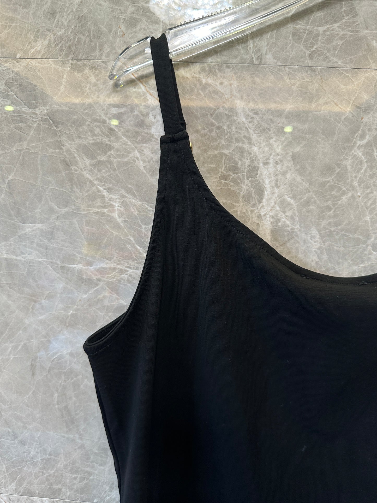 Gucci Black Sleeveless Camisole Top with Metal Strap Detail