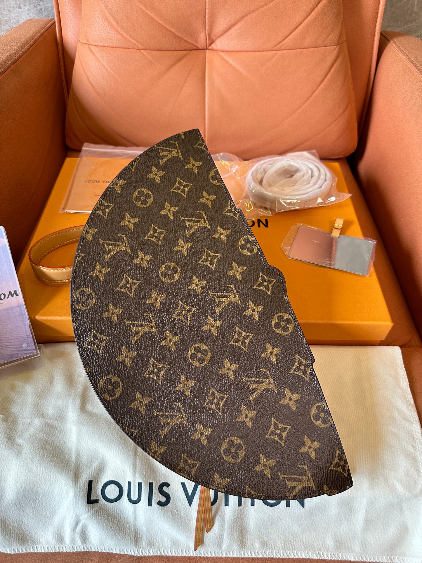 Louis Vuitton Monogram Canvas Fan Bag with Leather Handle