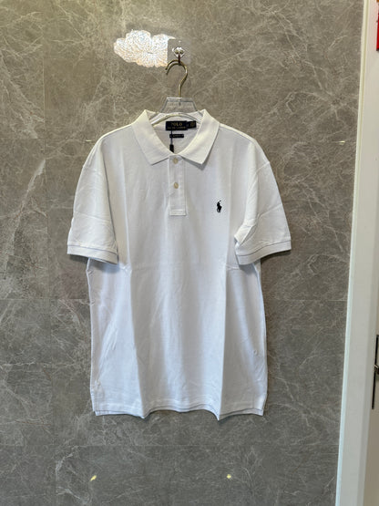 Polo Ralph Lauren Classic Cotton Polo Shirt White with Black Pony Logo