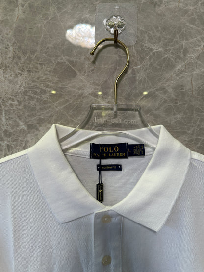 Polo Ralph Lauren Classic Cotton Polo Shirt White with Black Pony Logo