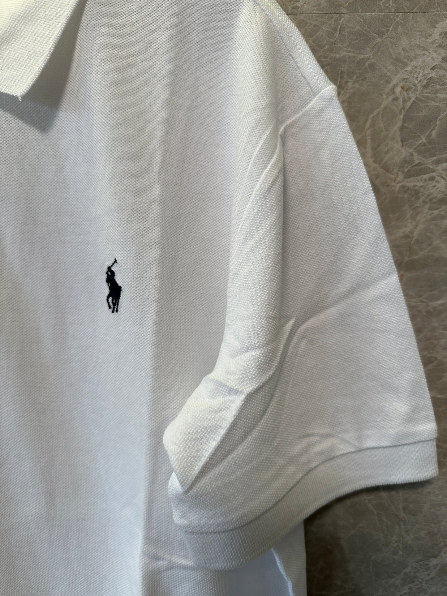Polo Ralph Lauren Classic Cotton Polo Shirt White with Black Pony Logo
