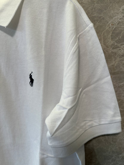 Polo Ralph Lauren Classic Cotton Polo Shirt White with Black Pony Logo