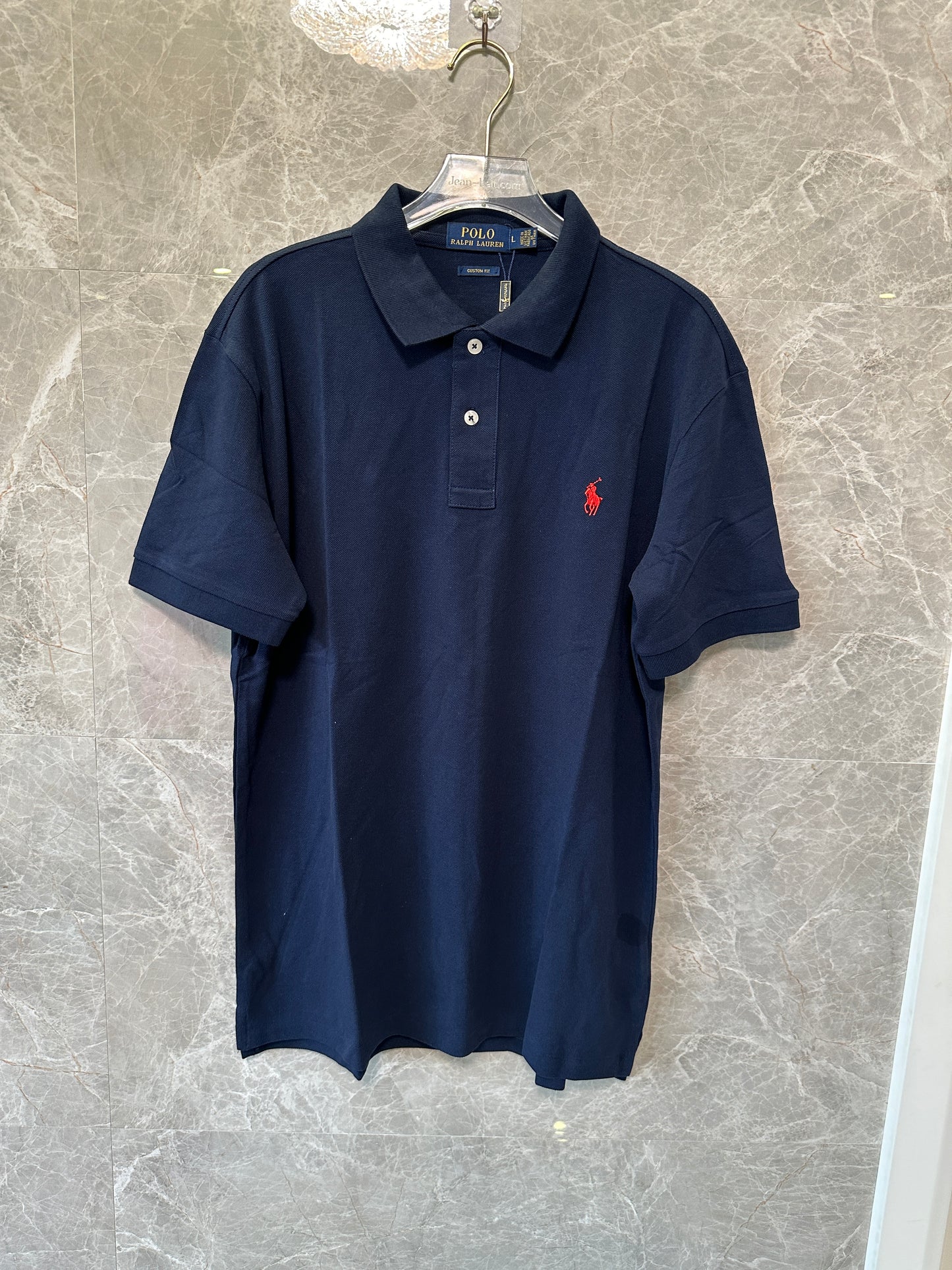 Polo Ralph Lauren Classic Cotton Polo Shirt Navy with Red Pony Logo