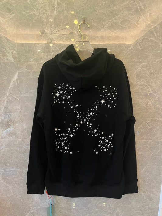 Off White men's stars  print hooded pullover