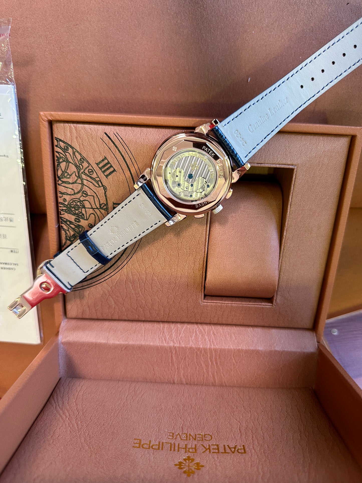 Patek Philippe Grand Complications Moonphase Chronograph 42mm Blue Dial Rose Gold Watch