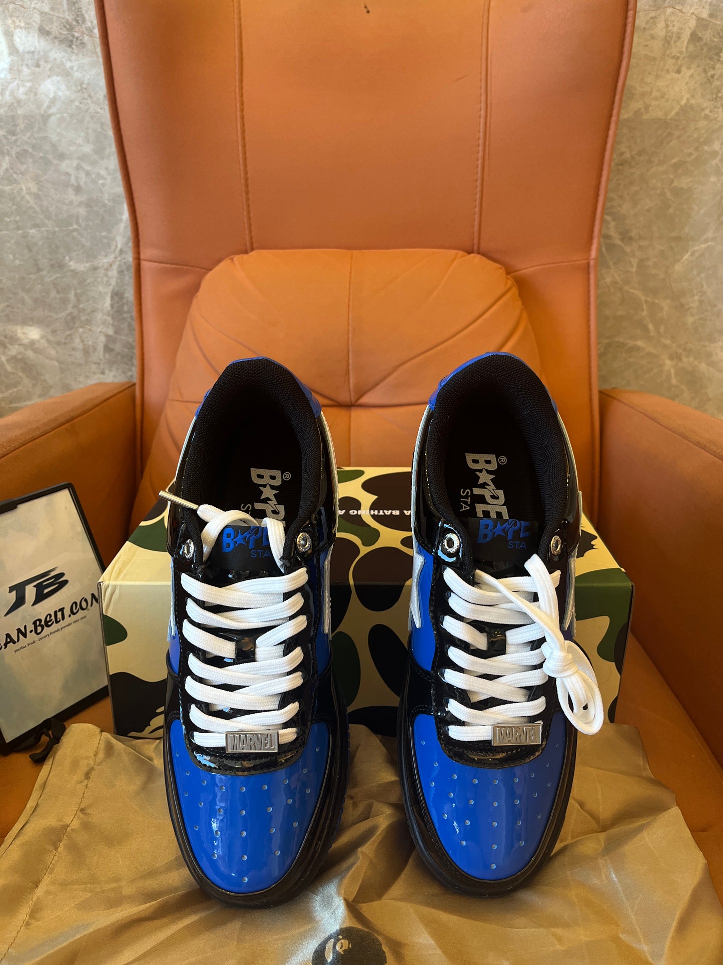 Bape X Marvel Comics Venom Blue Black Bapesta Sports Shoes