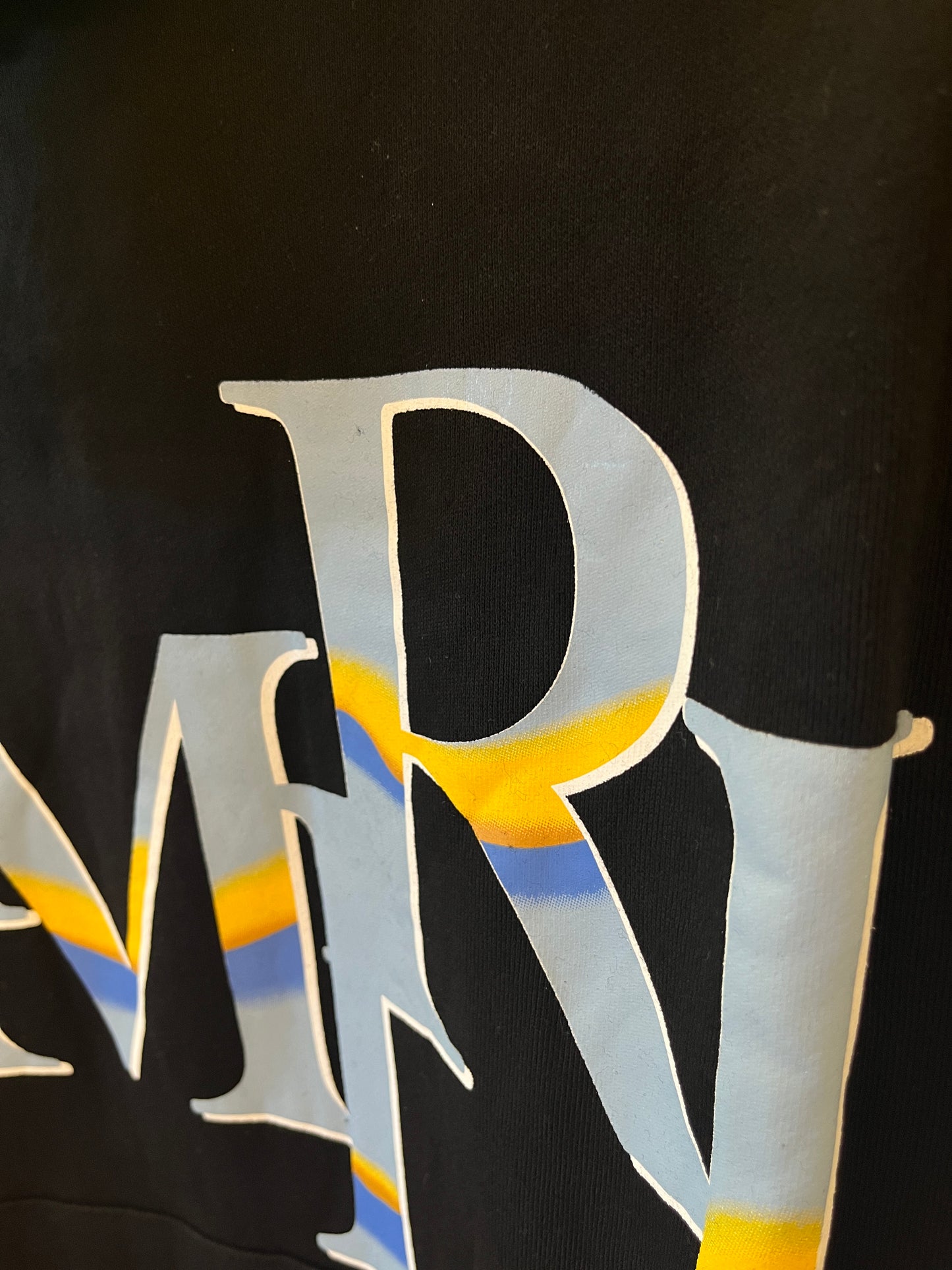 Moletom Amiri Staggered Chrome preto com capuz