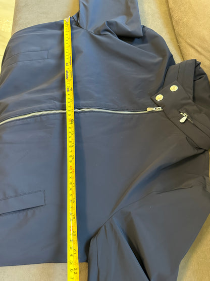 Brunello Cucinelli Men’s Navy Blue Lightweight Bomber Jacket with High Collar