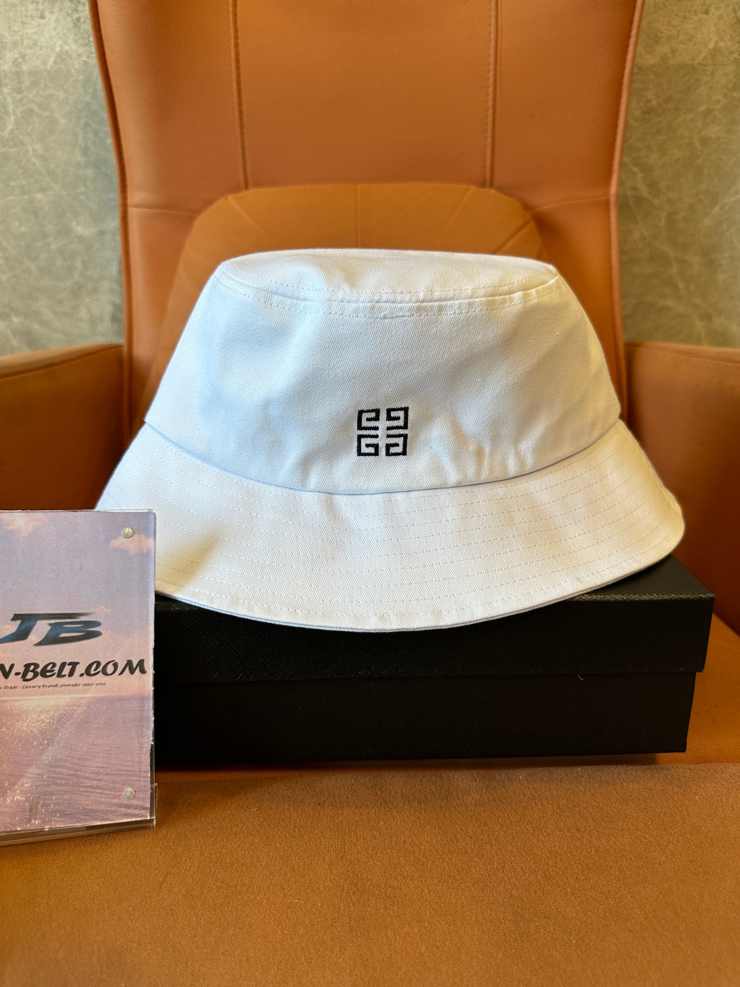 Givenchy White Bucket Hat with Embroidered Logo