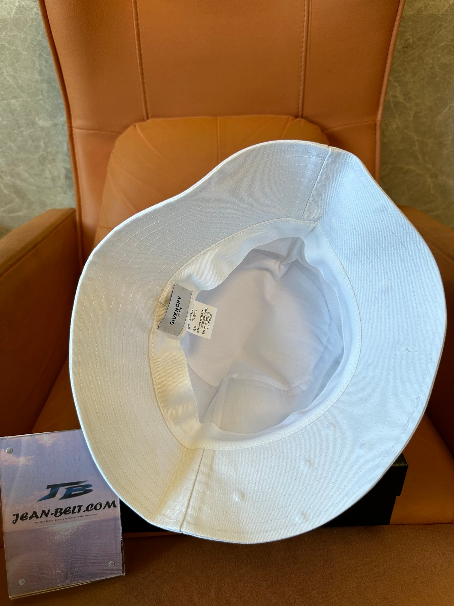 Givenchy White Bucket Hat with Embroidered Logo
