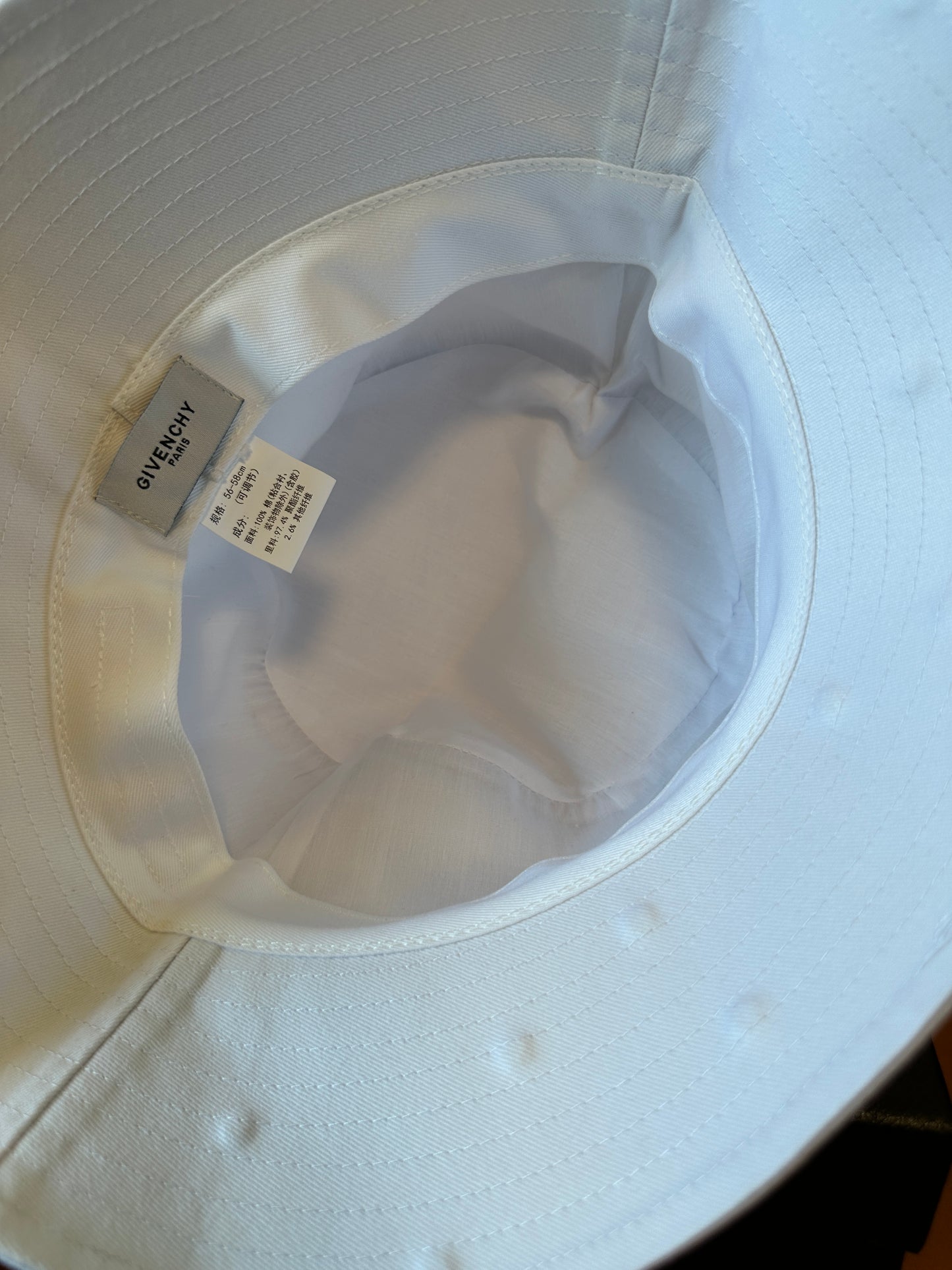 Givenchy White Bucket Hat with Embroidered Logo
