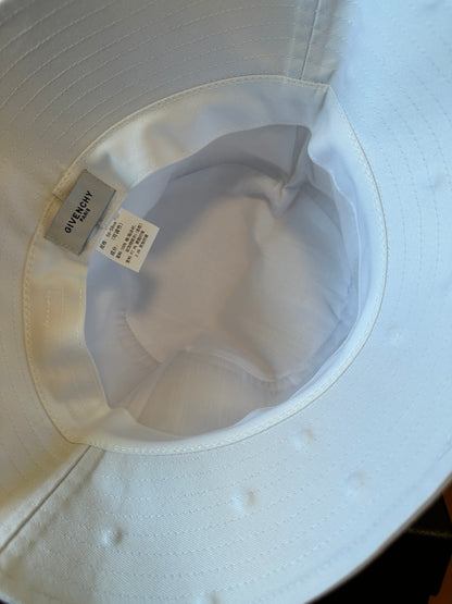 Givenchy White Bucket Hat with Embroidered Logo