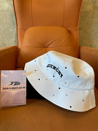Givenchy White Bucket Hat with Embroidered Logo