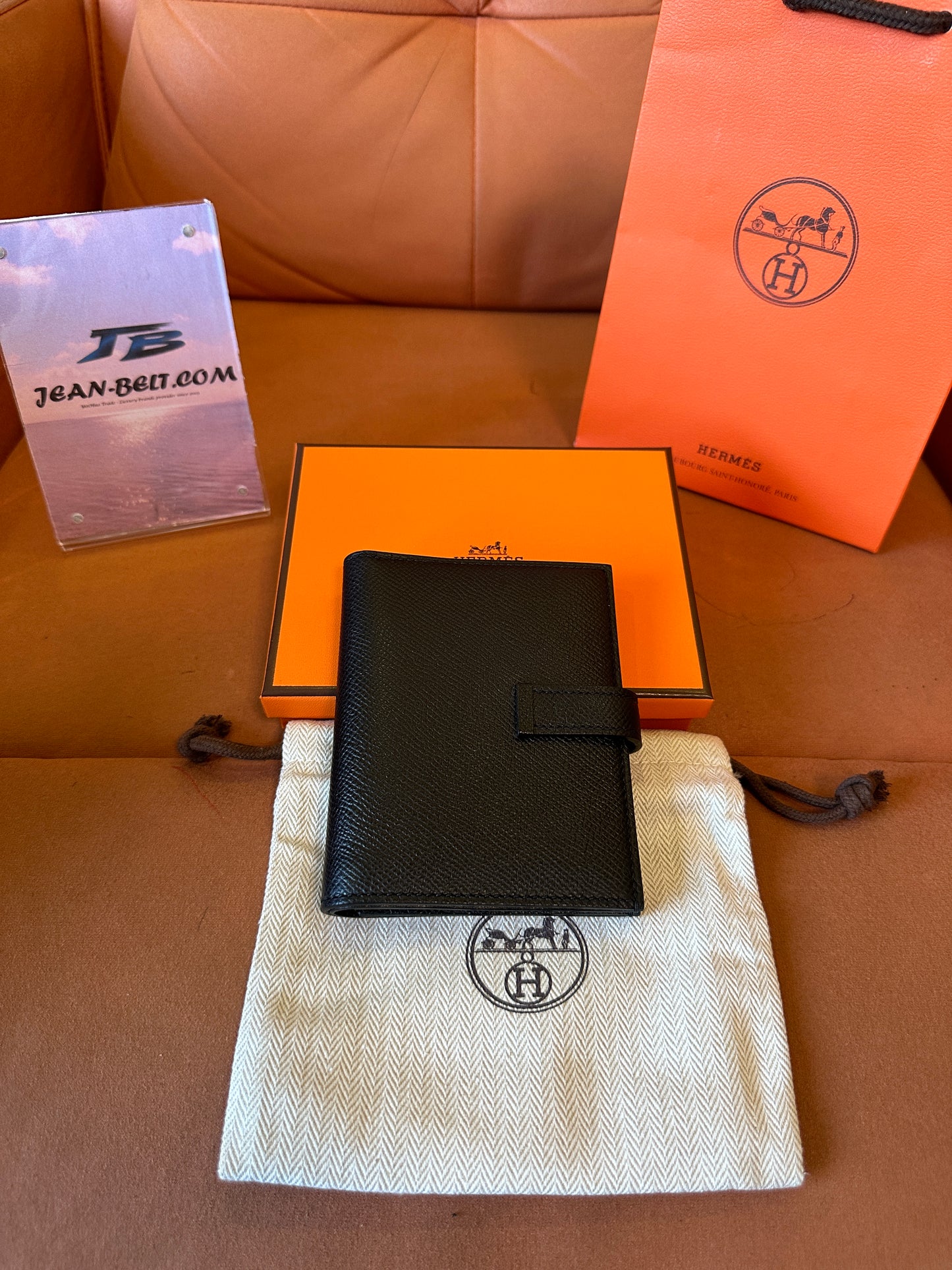 Hermes H Wallet in Black Epsom Leather with Palladium Hardware