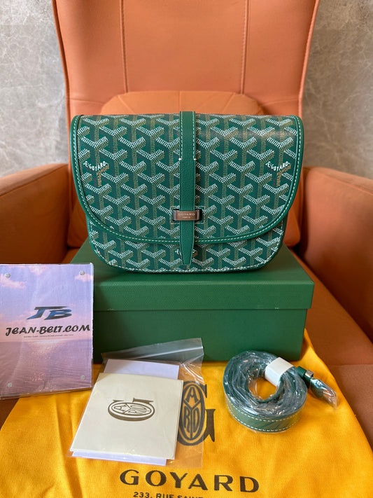 Goyard Green Monogram Flap Crossbody Bag