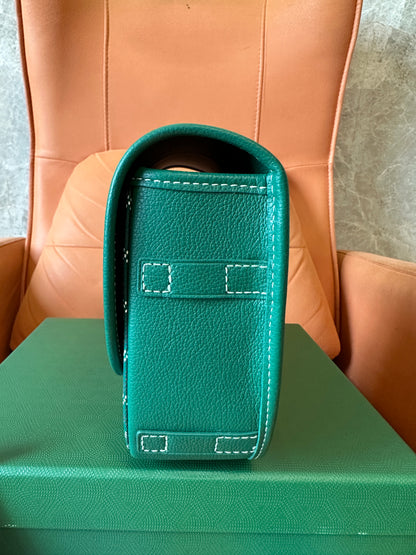 Goyard Green Monogram Flap Crossbody Bag