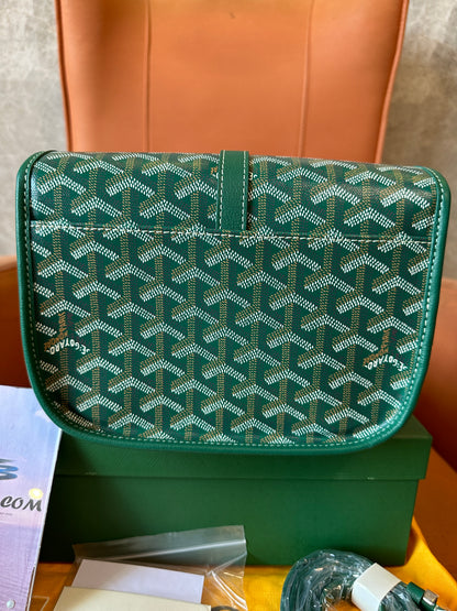 Goyard Green Monogram Flap Crossbody Bag