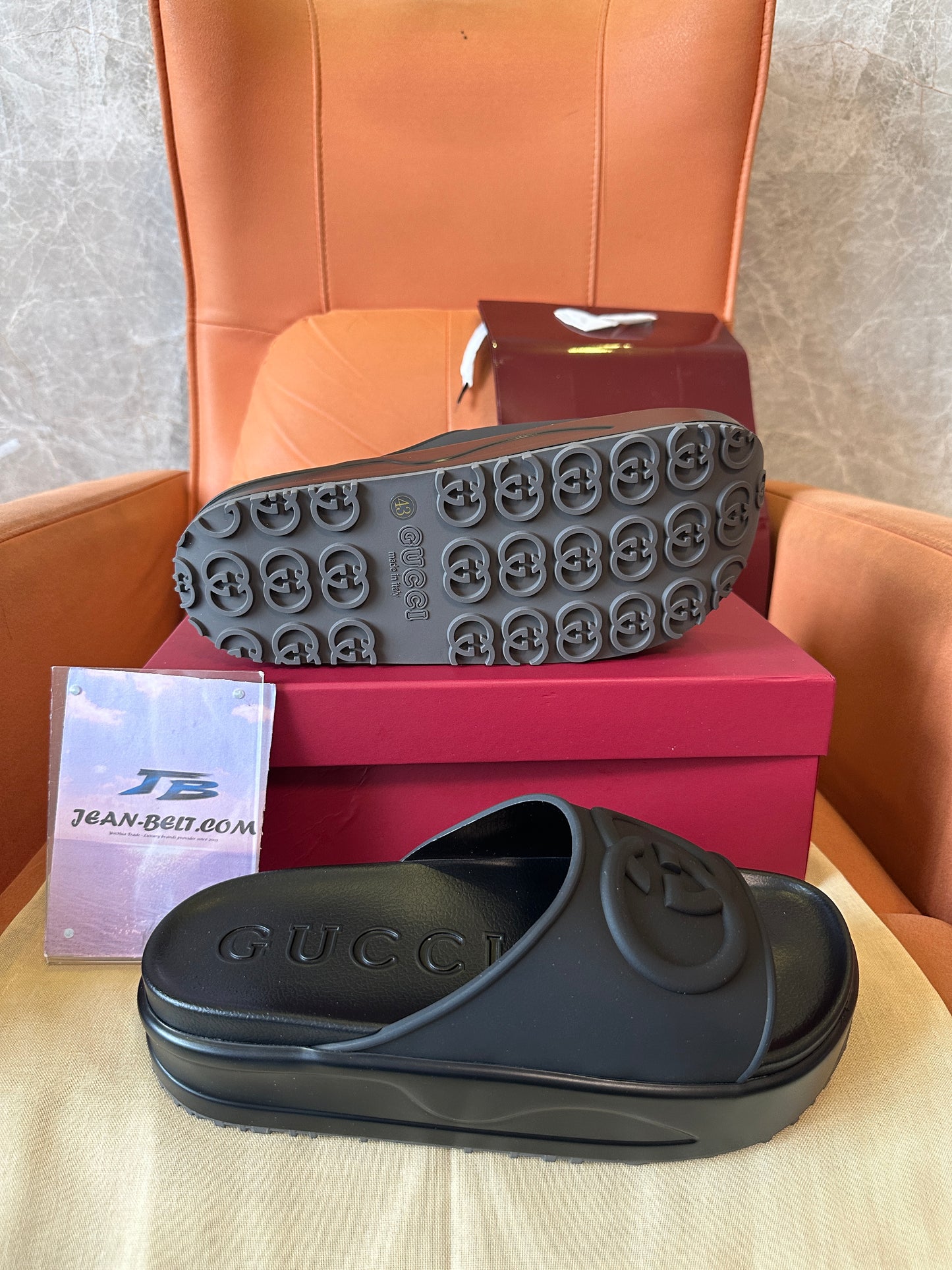 Gucci Rubber Platform Slides Black