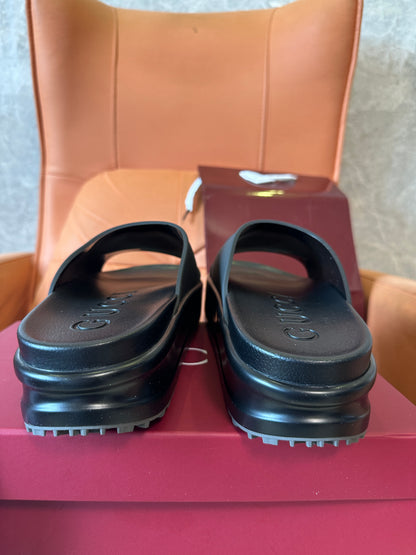 Gucci Rubber Platform Slides Black