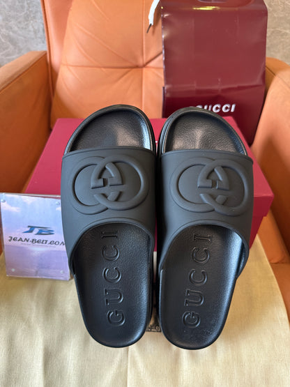 Gucci Rubber Platform Slides Black