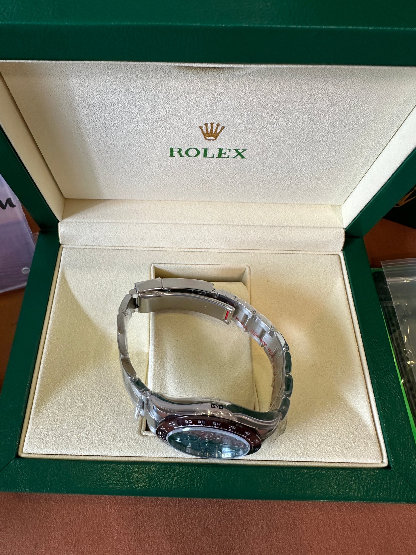 Relógio Masculino Rolex Daytona em Platina com Mostrador Azul-Gelo e Bisel de Cerâmica - Calibre 4130