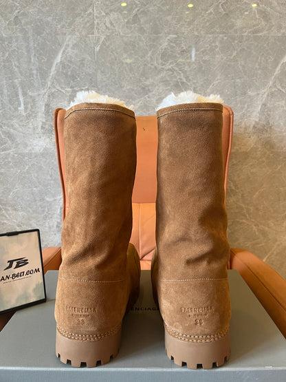 Balenciaga Alaska Fur High Boot in Brown for Unisex