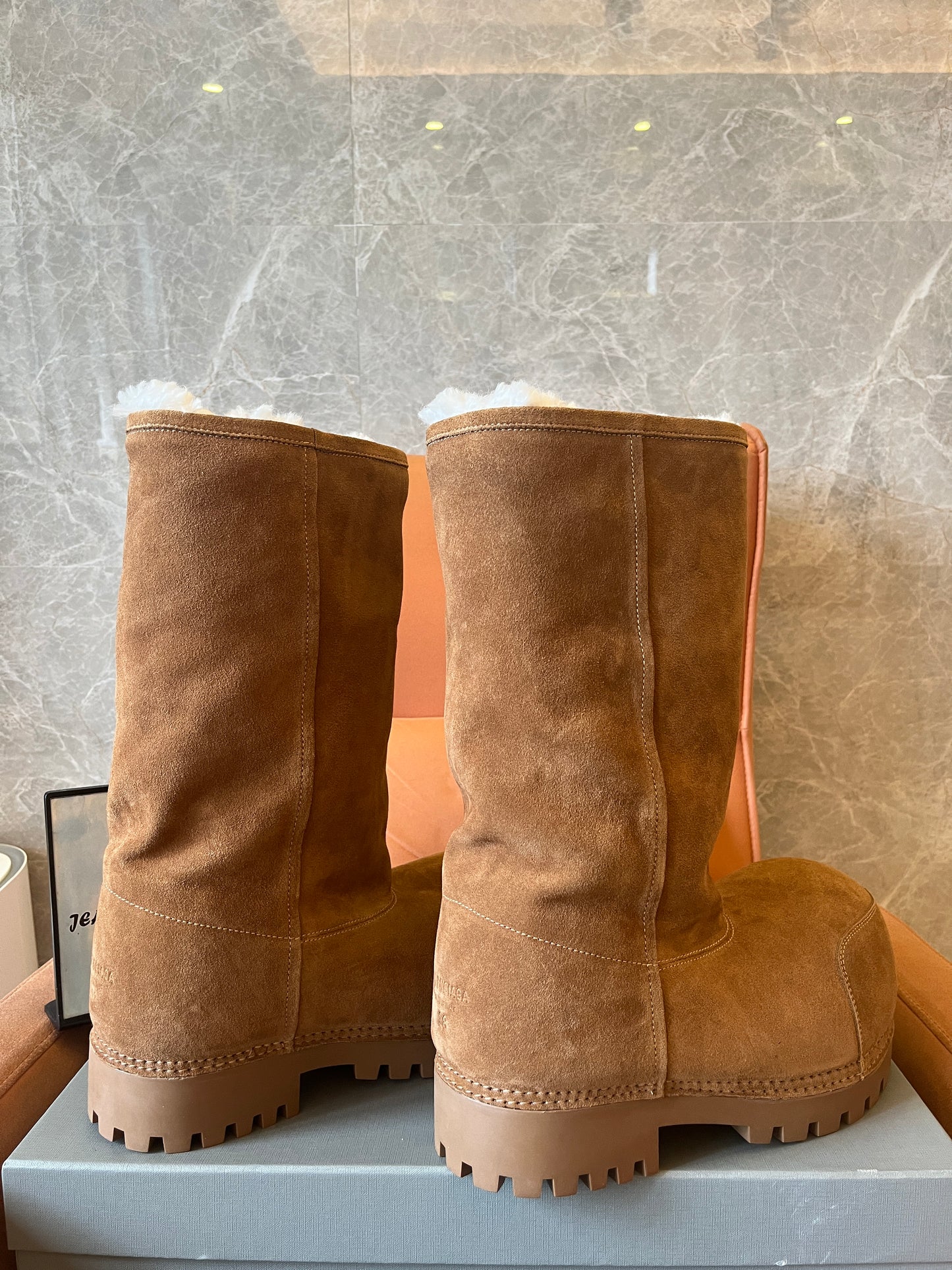 Balenciaga Alaska Fur High Boot in Brown for Unisex