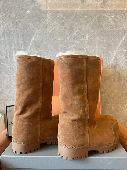 Balenciaga Alaska Fur High Boot in Brown for Unisex