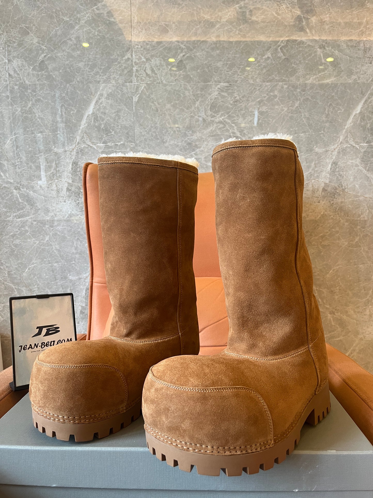 Balenciaga Alaska Fur High Boot in Brown for Unisex