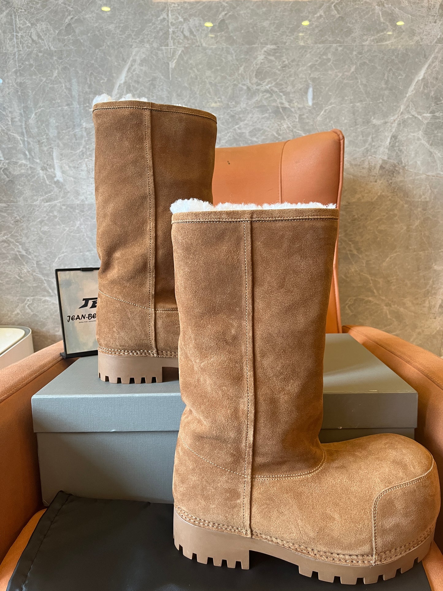 Balenciaga Alaska Fur High Boot in Brown for Unisex