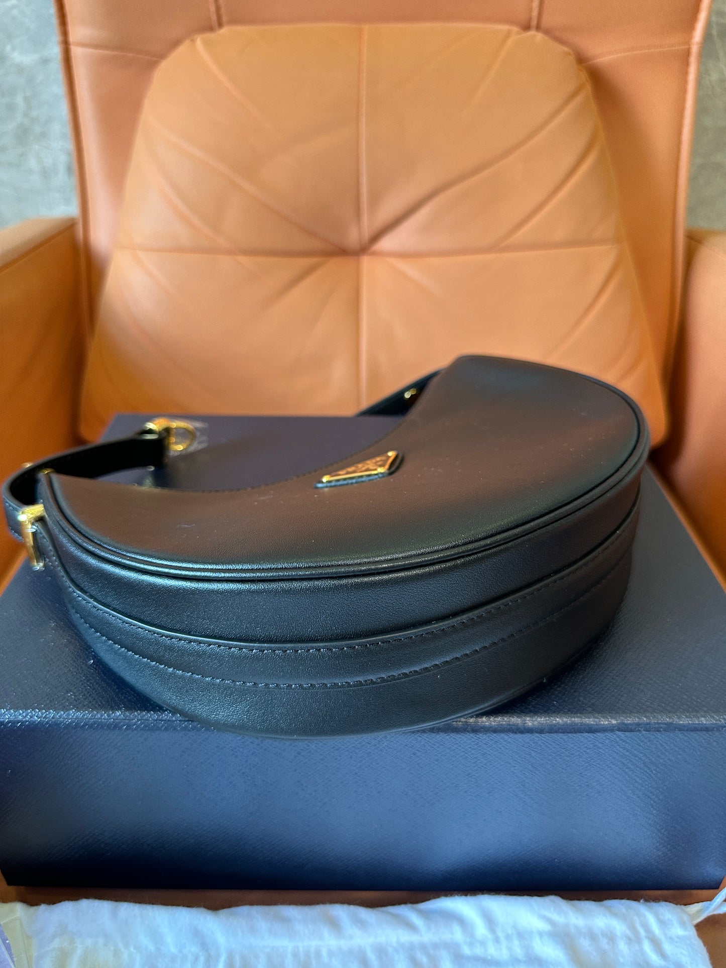 Prada Black Moon leather shoulder bag