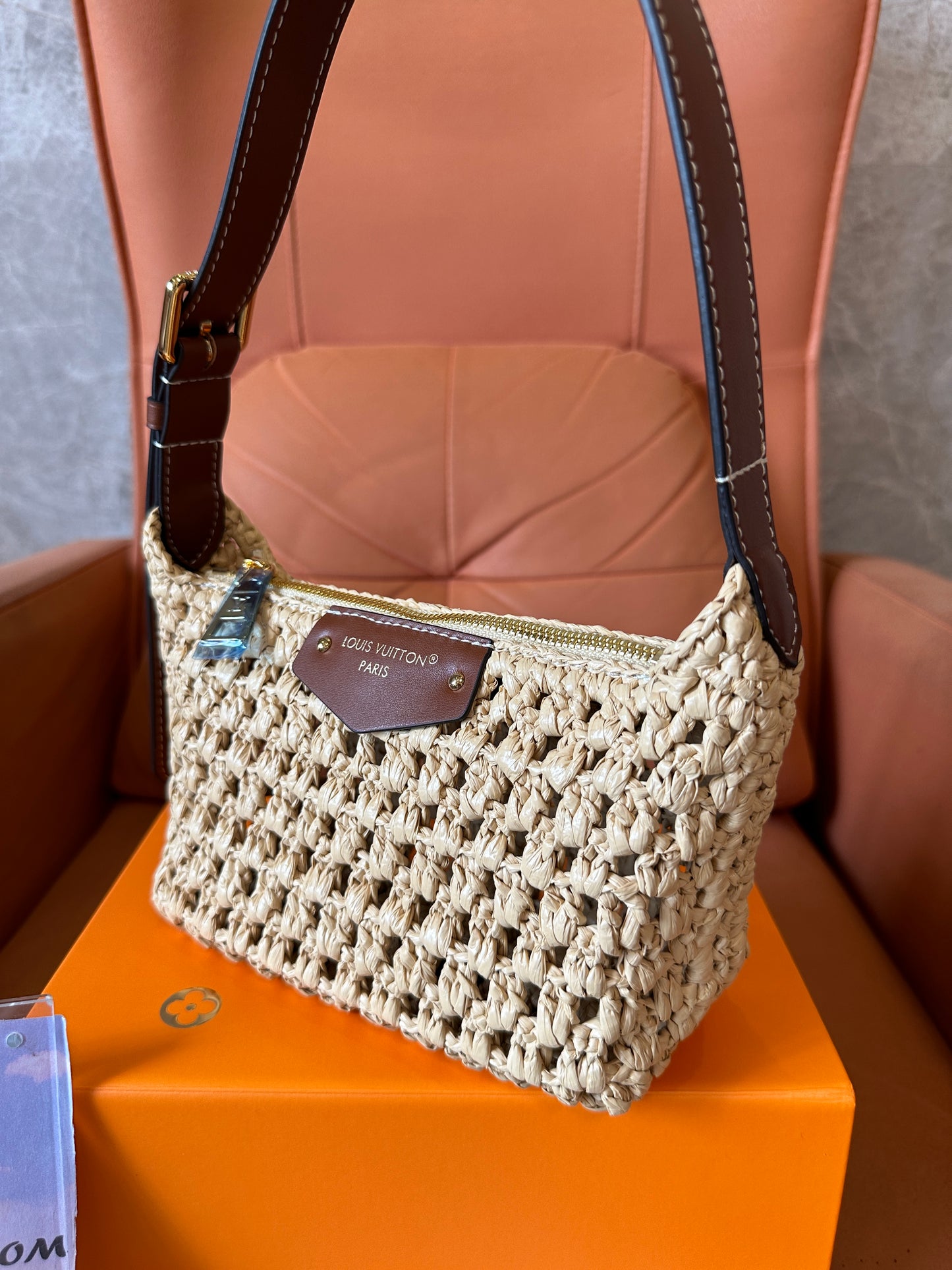 Louis Vuitton Raffia Crocheted Shoulder Bag