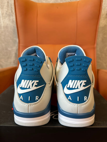 Air Jordan 4 Retro OG White Blue Leather Sneakers