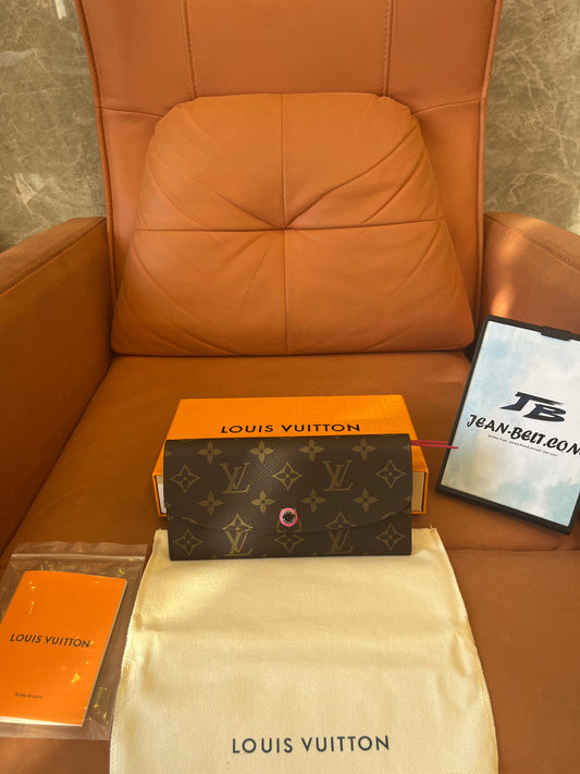 Carteira Louis Vuitton Emilie com monograma em tela rosa fúcsia