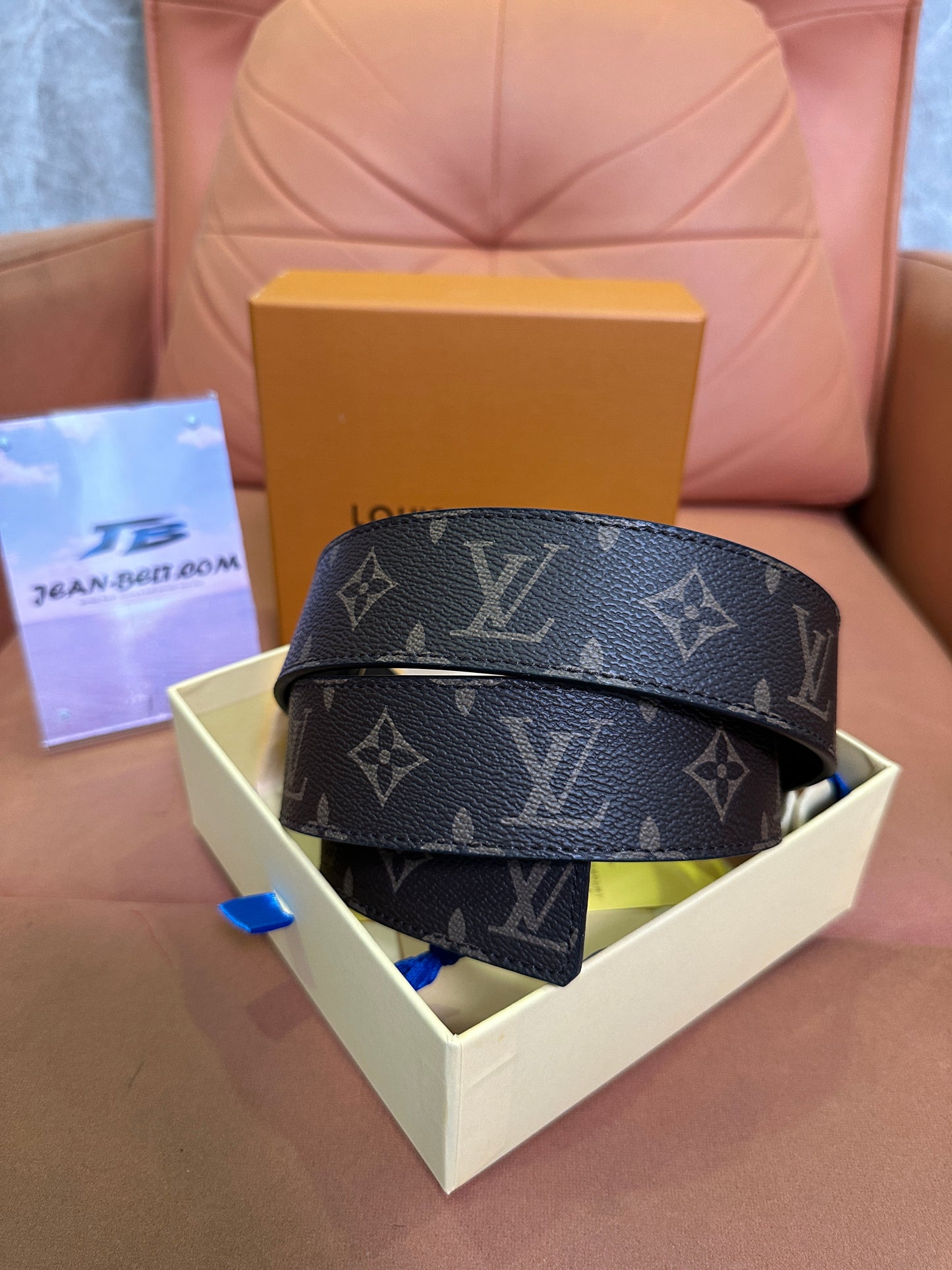 Louis Vuitton Monogram Canvas Belt Gold Buckle
