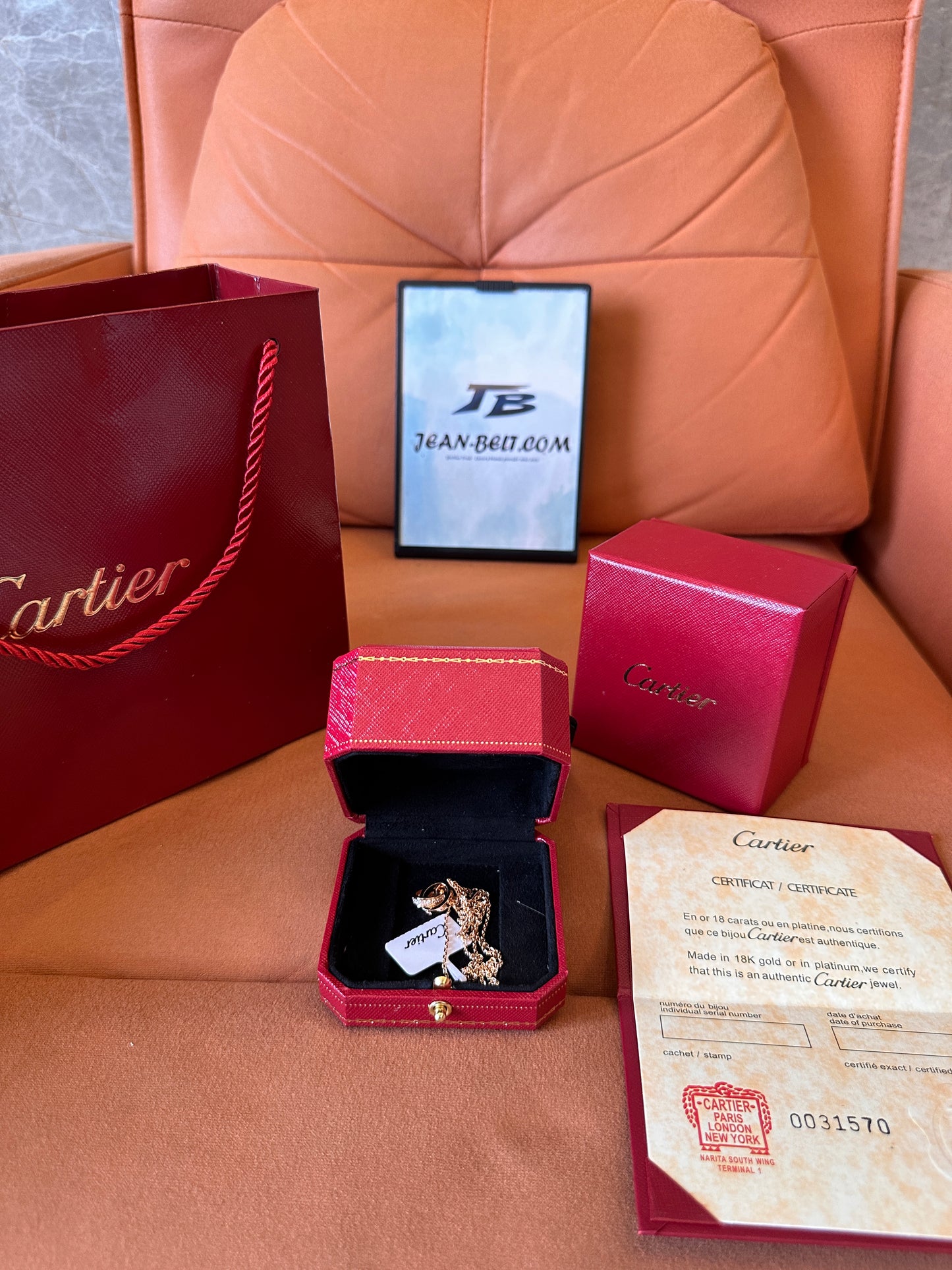 Cartier PG AU750 7.0G Love Necklace Gold