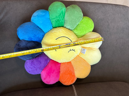 Takashi Murakami Flower Plush Pillow – Rainbow Smiley Cushion