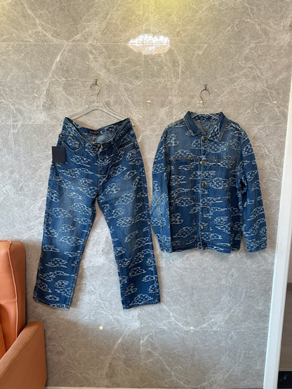 Louis Vuitton Monogram Clouds Denim Set