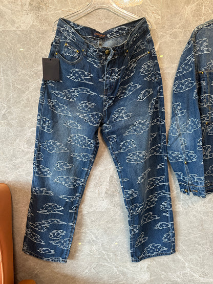 Louis Vuitton Monogram Clouds Denim Set