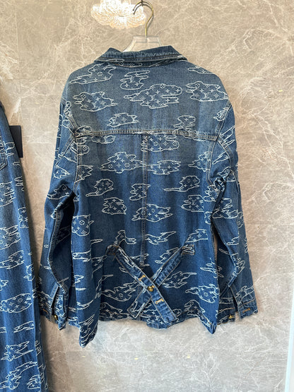 Louis Vuitton Monogram Clouds Denim Set